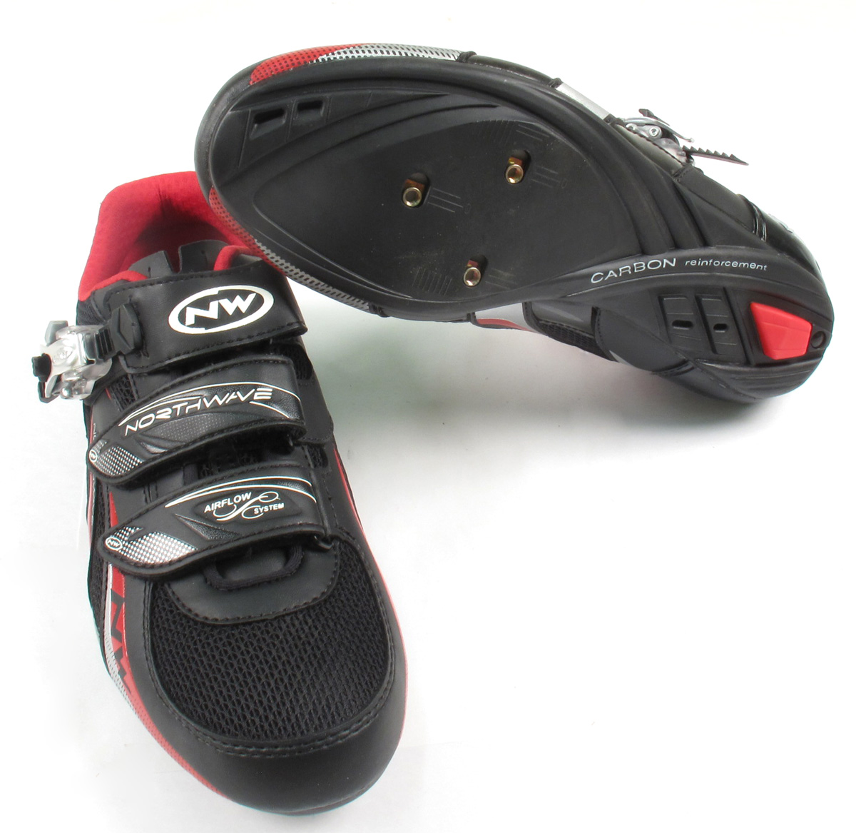 Northwave Fighter SBS Black/Red Road Cycling Shoe Size 46 SPD SL Look ...